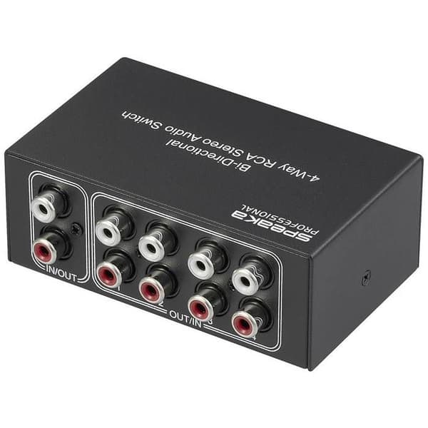 SpeaKa Professional SP-AS-500 4-portars RCA/ljudswitch metallhölje