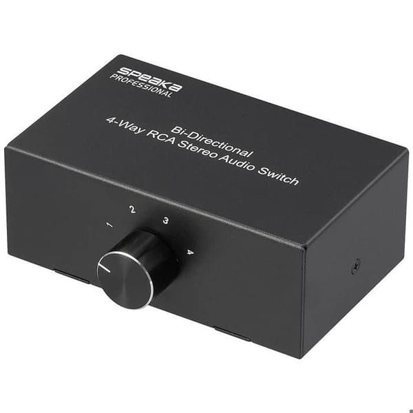 SpeaKa Professional SP-AS-500 4-portars RCA/ljudswitch metallhölje