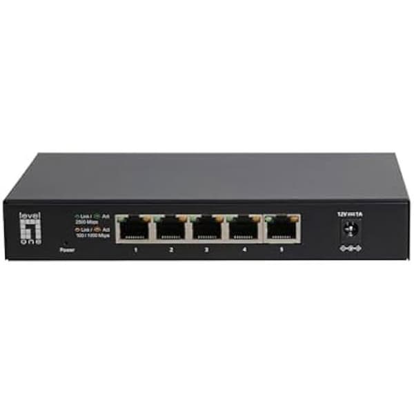 Ethernet-switch - LEVELONE - GEU-0525 - 5 portar - 2,5 Gigabit - Auto-MDI/MDIX