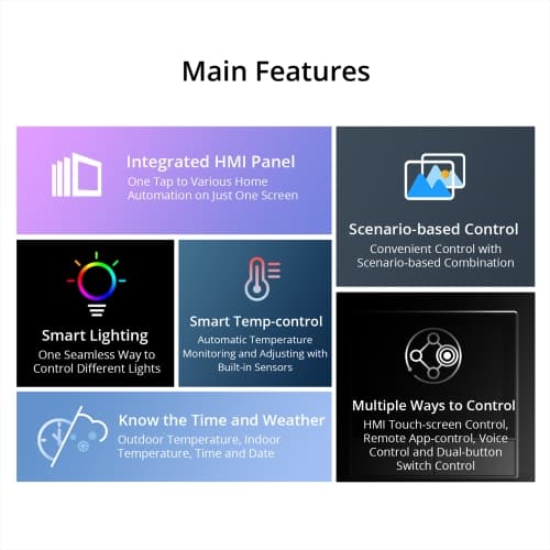 NSPanel Smart Scene Wall Switch EU US Wifi Smart Termostat Display Switch allt-i-ett-kontroll för Alexa Google Home - EU-storlek