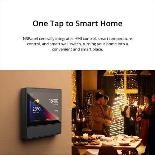 NSPanel Smart Scene Wall Switch EU US Wifi Smart Termostat Display Switch allt-i-ett-kontroll för Alexa Google Home - EU-storlek