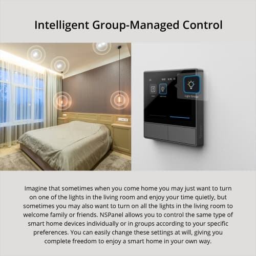 NSPanel Smart Scene Wall Switch EU US Wifi Smart Termostat Display Switch allt-i-ett-kontroll för Alexa Google Home - EU-storlek