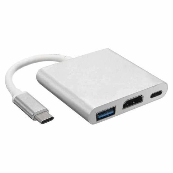 KIN USB 3.1 Typ-C till HDMI USB 3.0 Adapter 3-i-1 PD Laddare Hub Stöd för 4K Konverteringskabel för Apple för Macbook