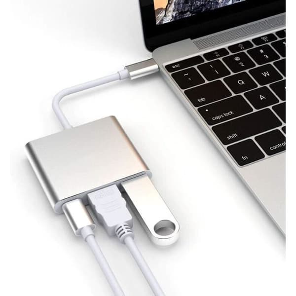 USB C till HDMI-adapter - Ospecificerad - 4K - 3 portar - Plug &amp; Play - Portabel