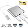 Miniatyrbild 1 av 4: USB C till HDMI-adapter - Ospecificerad - 4K - 3 portar - Plug &amp; Play - Portabel