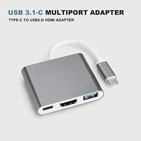 USB C till HDMI HUB-adapter - OHRYC - 4K - Kompatibel med iOS och Chrome OS - Färg Grå