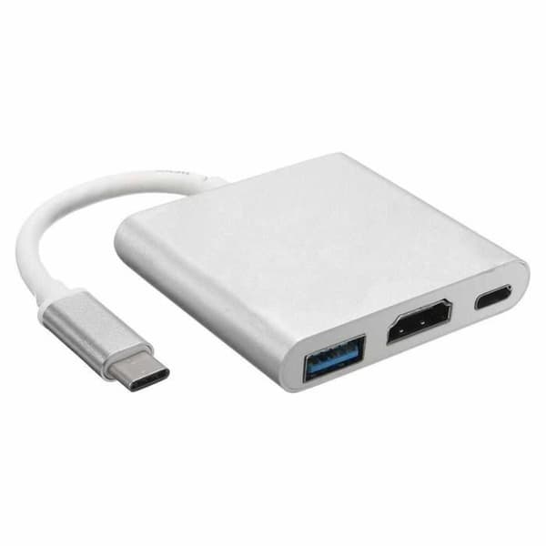 USB 3.1 Typ-C till HDMI USB 3.0 Adapter 3-i-1 PD Laddare Hub Stöd 4K Konverteringskabel för Apple för Macbook