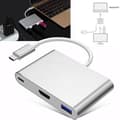 Miniatyrbild 1 av 4: USB 3.1 Typ-C till HDMI USB 3.0 Adapter 3-i-1 PD Laddare Hub Stöd 4K Konverteringskabel för Apple för Macbook