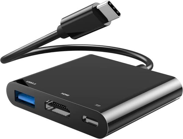USB C till HDMI-adapter - Flerfärgad - 4K - Power Delivery 100W - USB 3.0 - 3 portar