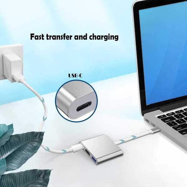 USB-C till HDMI-adapter - Ospecificerad - 4K - USB 3.0 - PD-laddning - Aluminium