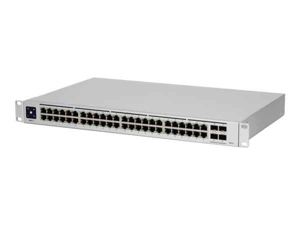 Ubiquiti UniFi Switch PRO 48 - Switch - L3 - Styrt - 48 x 10/100/1000 + 4 x 10Gb Ethernet SFP+ - rackmonterbar - AC 120/230 V / DC 11.5 V Sølv