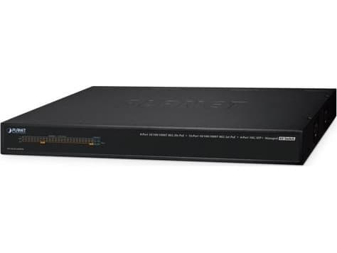 Switch Planet Managed AV Switch, 450W PoE Sort