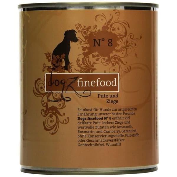 Dogz finefood 079495 - KVM SWITCH - Hundfoder nr 8 Turkiet - Ziege 800 g, 6 st (6 x 800 g)