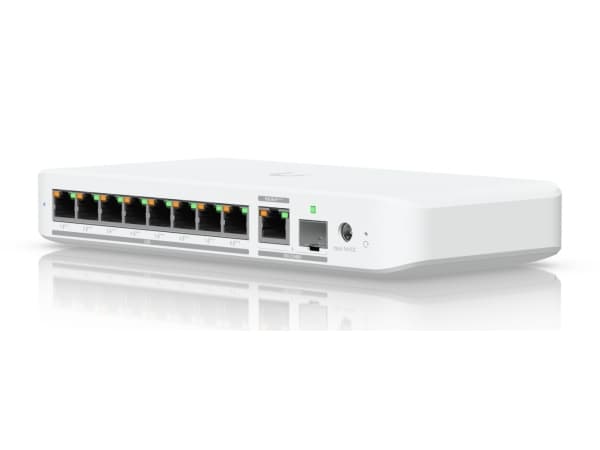 Ubiquiti UniFi Flex 2.5G PoE - Switch - Administrerad - 8 x 2.5GBase-T + 1 x 10Gb Ethernet + 1 x 10Gb Ethernet SFP+ - skrivbordsmodell, väggmonterbar