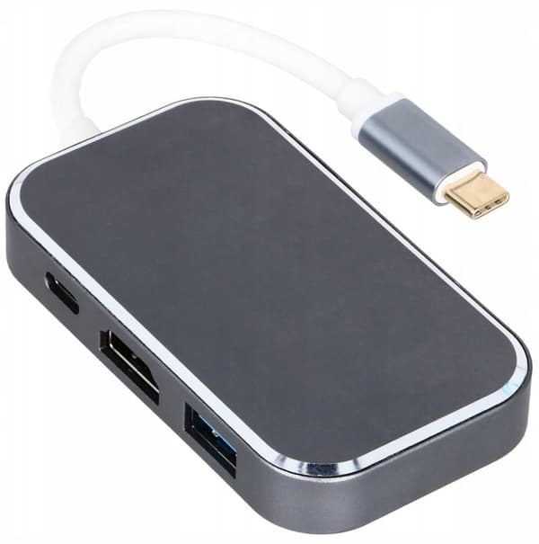 HUB USB-C -> HDMI 3xUSB 3.0 PD 4K M1 ADAPTER KONVERTER 5in1 Thunderbolt 3