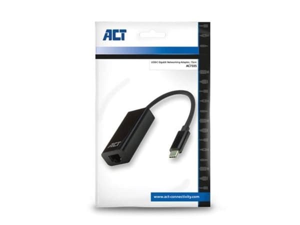 USB-C till Gigabit Ethernet-adapter - ACT - 0,15 m - 2 portar - Gigabit-kompatibel