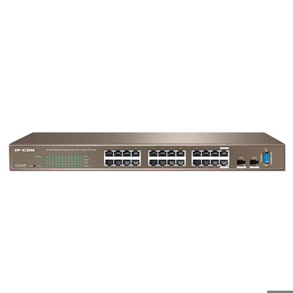 Ipcom full management switch g3224t 24-portars gigabit l2 management switch med 2 combo sfp-portar, 1 c