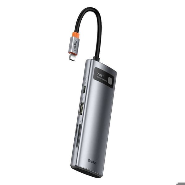 HUB USB 7-i-1 - Baseus - Type-C till 2x USB 3.0 - HDMI 4K 30Hz - PD 100W - RJ45 1Gbps