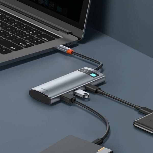 HUB USB 7-i-1 - Baseus - Type-C till 2x USB 3.0 - HDMI 4K 30Hz - PD 100W - RJ45 1Gbps
