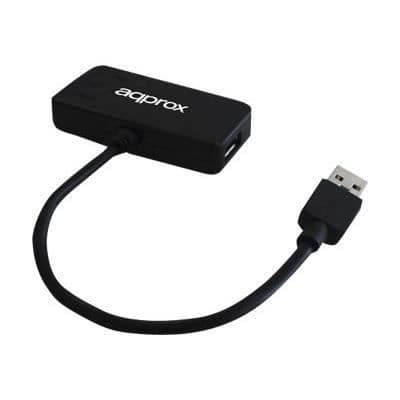 Cirka! 3 portar 2.0 + 1 port USB 3.0 Travel Hub - Hub - 3 x USB 2.0 + 1 x SuperSpeed USB - stationär svart
