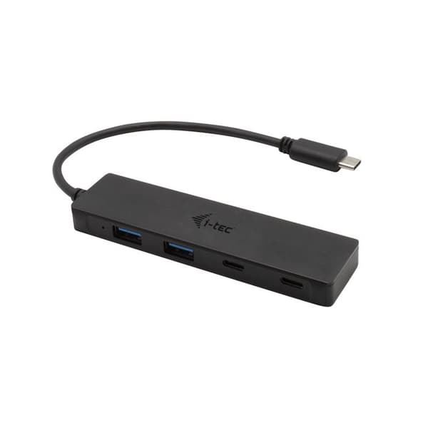 USB-hub - i-Tec - C31HUBMETAL2A2C - Svart - Plugg och kör - 2 portar USB A 3.2 Gen 1
