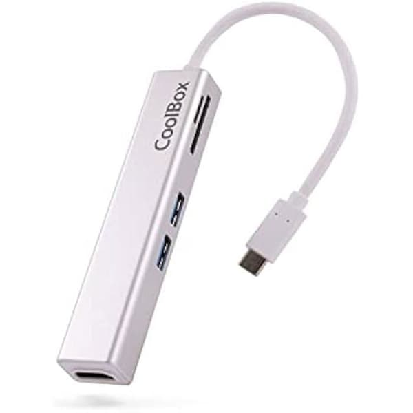 CoolBox Dockningsstation USB C Hub 5 i 1 Mini Dock Lite: HDMI, 2 x USB3.0, microSD och SD Kompatibel med Apple MacBook Pro Air,