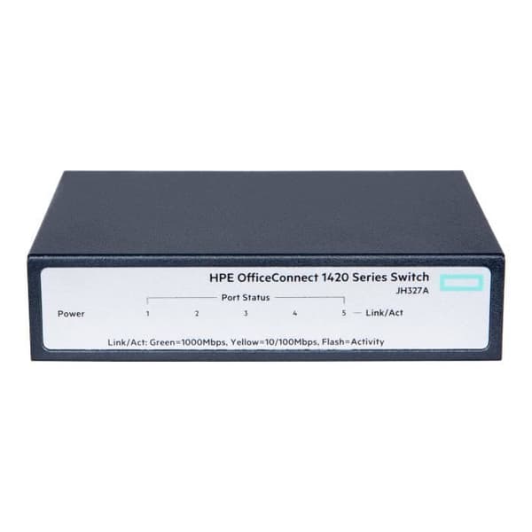 HPE ARUBA OfficeConnect 1420 5g Switch - Ohanterad - 5 x 10/100/1000 - Desktop Grå