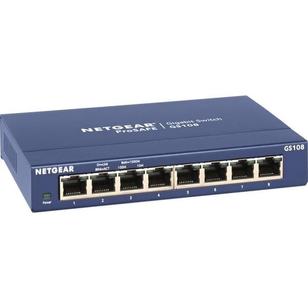 NETGEAR GS108GE 8-portar icke-hanterbar Gigabit-switch