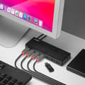 Miniatyrbild 3 av 4: USB-hubb - Lindy - 43228 - 7 portar - 5000 Mbit/s - DC-ström - Svart
