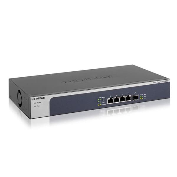 Switch icke hanterbar - NETGEAR - ProSAFE XS505M - 4 portar 10 Go - Metallchassi - Tyst Grå, Silver
