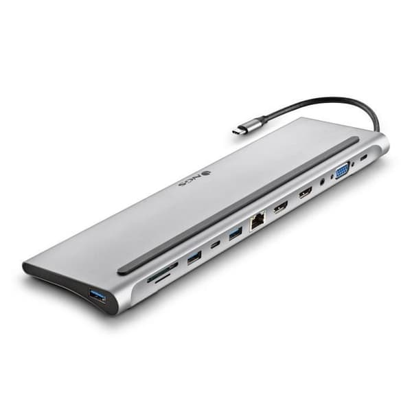 Multi-port USB-C-adapter - NGS - WONDER DOCK 12 i 1 - 2x HDMI - VGA - Snabbladdning 100W