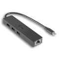 Miniatyrbild 2 av 3: USB-C koncentrator - I-TEC - SLIM HUB - 3 USB 3.0 portar - Gigabit Ethernet - Inbyggd USB-C 3.1-kabel