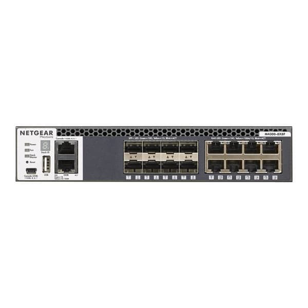 Switch hanterbar - NETGEAR - M4300-8X8F - Stapelbar - 16x10G - 8x10GBASE-T och 8xSFP+ Svart