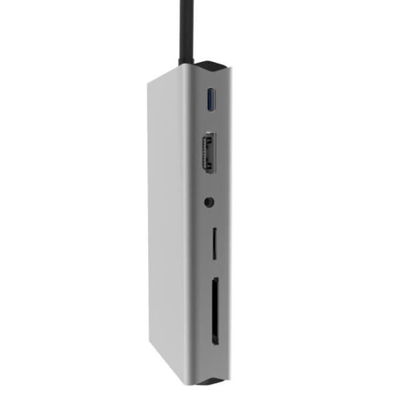 13 i 1 USB-C Hub USB-C till HDMI + VGA + USB3.0 * 5 + SD + TF + RJ45 + PD + 3,5 mm ljud + 10W trådlös laddare