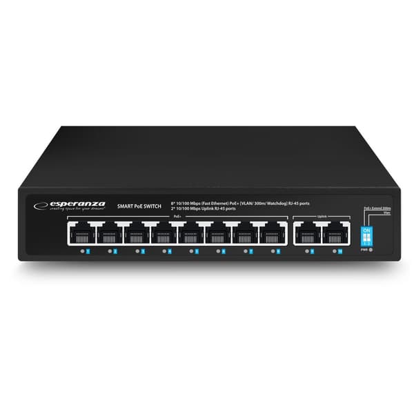 Esperanza ENS106 10-porttinen Poe Switch 10/100 96W
