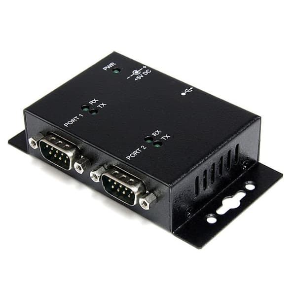 STARTECH industriell USB-adapternav - 2-portars väggfäste med DIN-skenaklämmor - Seriell adapter - USB 2.0