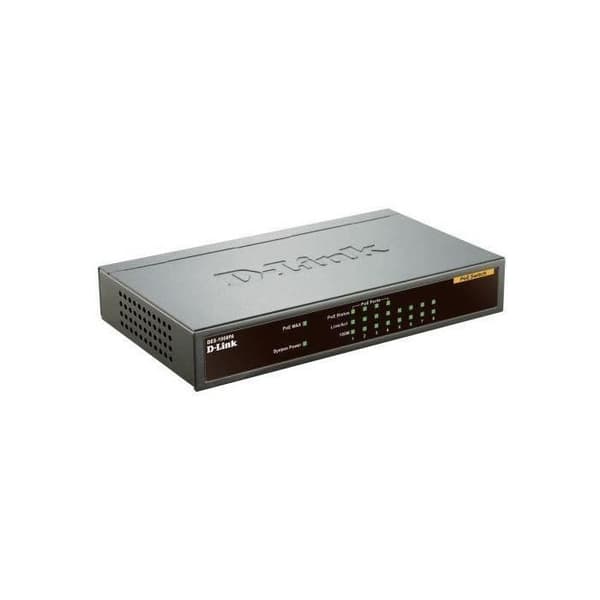 D-LINK Switch 8 portar - DES-1008PA - 10/100 Mbps inklusive 4 portar som stöder PoE