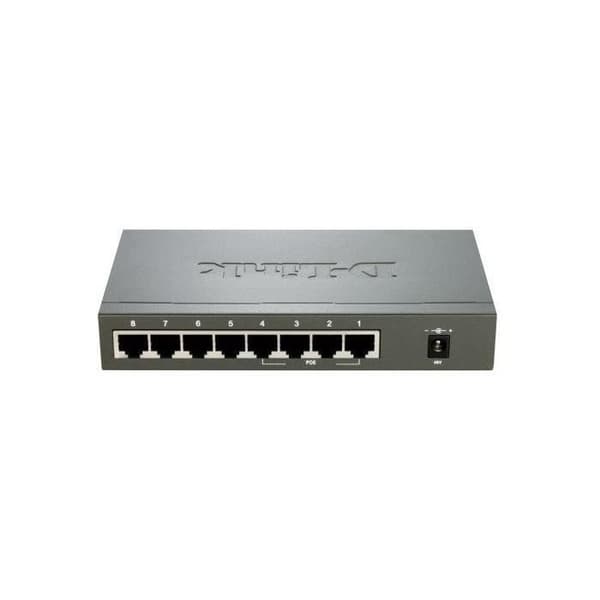 D-LINK Switch 8 portar - DES-1008PA - 10/100 Mbps inklusive 4 portar som stöder PoE