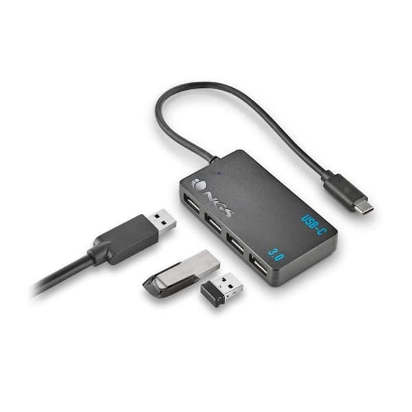 HUB USB-C - NGS - WONDER IHUB4 - 4 Ports USB 3.0 - Snabb överföring - Kompakt och lätt