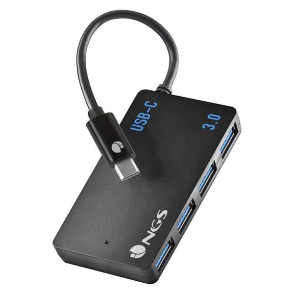 HUB USB-C - NGS - WONDER IHUB4 - 4 Ports USB 3.0 - Snabb överföring - Kompakt och lätt