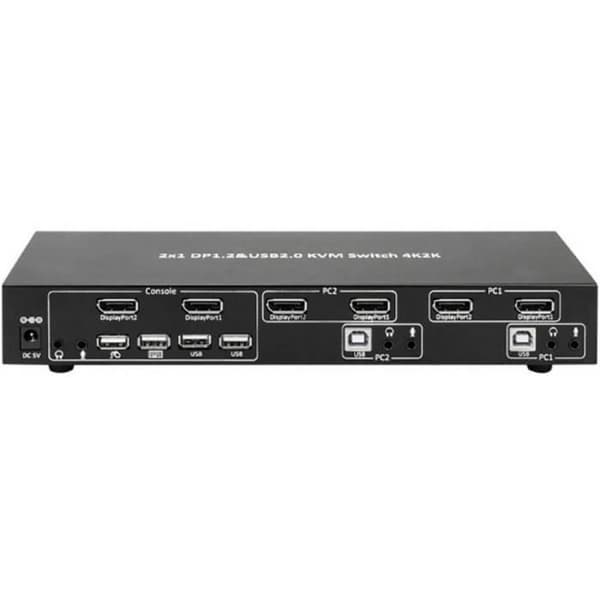 TECHly IDATA-DP-KVM2 IDATA-DP-KVM2 DisplayPort nätverksswitch 2 Display-Port-portar 3840 x 2160 pixlar 1 st(s)