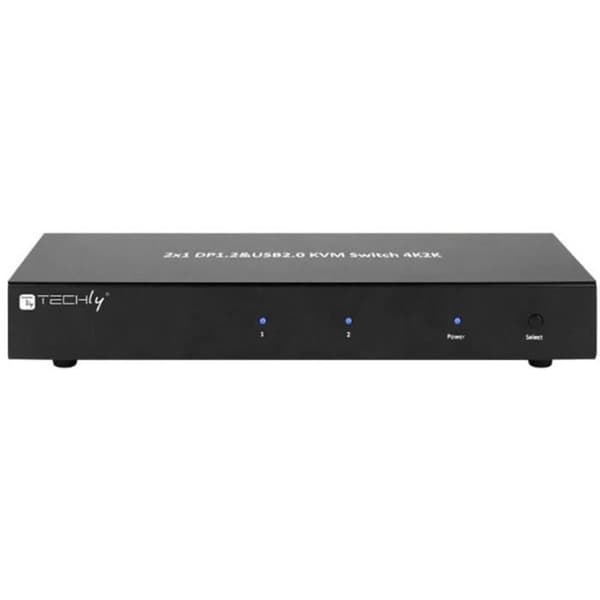 TECHly IDATA-DP-KVM2 IDATA-DP-KVM2 DisplayPort nätverksswitch 2 Display-Port-portar 3840 x 2160 pixlar 1 st(s)