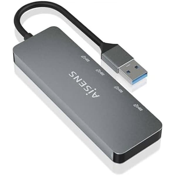 AISENS HUB USB 3 2 GEN2 10G A M-2xTYPE C H-2xUSB-A H 15CM Grå