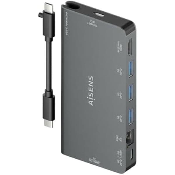 USB-hubb - AISENS - ASUC-8P015-GR - 8 portar - Grå - USB