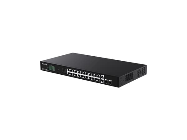 Tenda TEG1128P-24-250W, Ohanterad, Gigabit Ethernet (10/100/1000), Strömförsörjning via Ethernet (PoE) stöd, Rackmontering, Monteringsbar på väggen