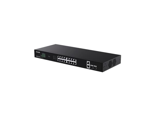 Tenda TEG1120P-16-150W, Ohanterad, Gigabit Ethernet (10/100/1000), Strömförsörjning via Ethernet (PoE) stöd, Rackmontering, Monteringsbar på väggen