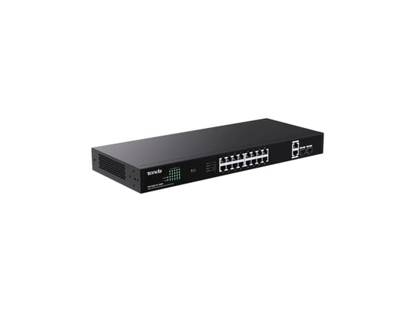 Tenda TEG1120P-16-150W, Ohanterad, Gigabit Ethernet (10/100/1000), Strömförsörjning via Ethernet (PoE) stöd, Rackmontering, Monteringsbar på väggen