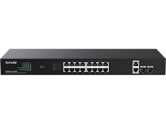 Tenda TEG1120P-16-150W, Ohanterad, Gigabit Ethernet (10/100/1000), Strömförsörjning via Ethernet (PoE) stöd, Rackmontering, Monteringsbar på väggen