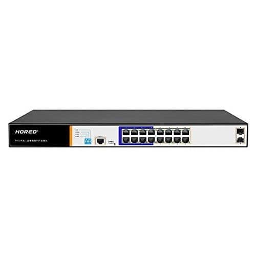 Nätverksswitch - LINK - 16 Gigabit PoE-portar 250 W - 2 SFP-portar - 1 RJ45-konsolport