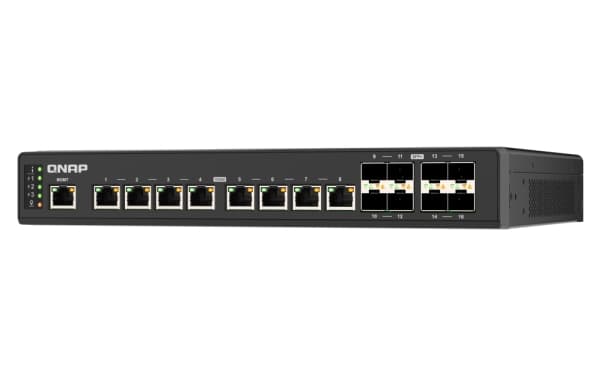 QNAP QSW-IM3216-8S8T - Switch - Administrerad - 8 x 10 Gigabit SFP+ + 8 x 100/1000/2.5G/5G/10GBase-T - rackmonterbar, väggmonterbar - för QNAP CAB-DA